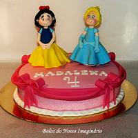 Snow White and Cinderella cake