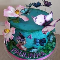 Happy cake with butterflies
