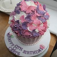 Giant Cupcake with Frilly Butterflys 