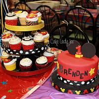 Mickey Mouse Inspired cake and Cupcakes