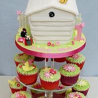 The Hive Birthday Cupcake Tower