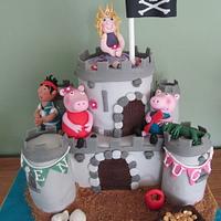 pirate and princess castle cake