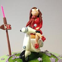 Margarida's BDay Cake with her motor scooter by Susana Silva [Cendi's Cake - Pastry & Cake Design]