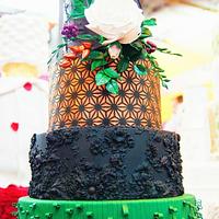 Black & Green Wedding Cake