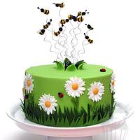 Spring cake with bees