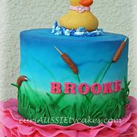 Rubber ducky welcome baby cake