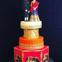 Indian theme wedding cake