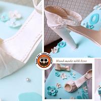 Tiffany blue-high heel cake 