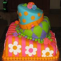 my 1st whimsical topsy turvy cake