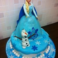 Frozen Elsa and Olaf cake!