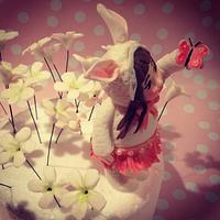 Bunny costume cake topper