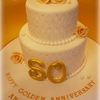 50th Golden Wedding Anniversary Cake