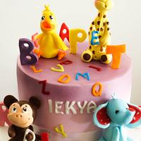 Alphabets and Animals cake