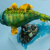 Sculpted cake fish 