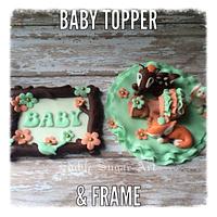 Woodland theme Baby shower cake topper 