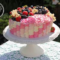 Ombre Fresh Garden Fruit Cake