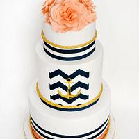 wedding cake in a nautical theme