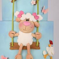 Little Sheep Easter Cake