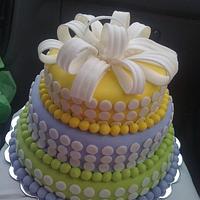 poke a dot 3 tier birthday cake