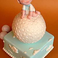 Baby golfer cake