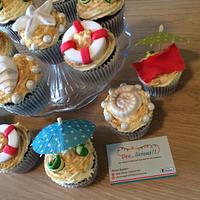 Seaside themed cupcakes
