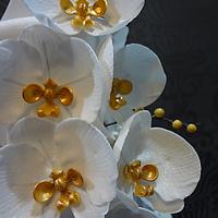 orchid flower wedding cake