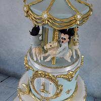 Boys 1st birthday Carousel cake
