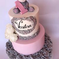 Elegant first Birthday cake