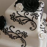 Monochrome Cricut Wedding Cake