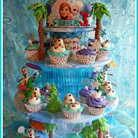 Frozen cupcake tower