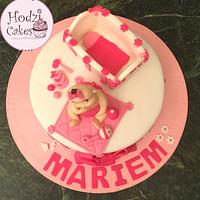 Girlish Pink Baby Shower Cake