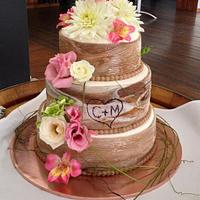 wood grain wedding cake
