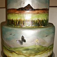 My 1st hand painted cake