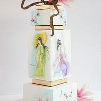 Japanese painted wedding cake - Silver award