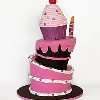 Mini Wonky Birthday Cake