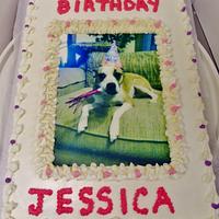 Dog edible image BC cake