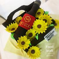 Sunflowers and wine bouquet!