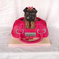 Pug Dog In A Handbag Cake
