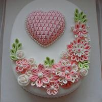 Ribbon flowers cake 