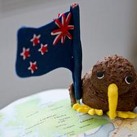Good Luck in New Zealand celebration cake