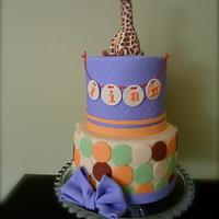  baby shower giraffe cake.