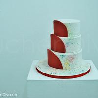 Colourful art inspired cake