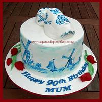 Going Dutch - Hand painted Delft Pottery Cake