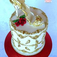 Baroque styled shoe cake.