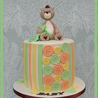 Teddy Baby Shower Cake with TUTORIAL