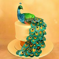 Glistening Peacock Cake