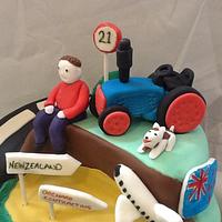 21st birthday road of life cake