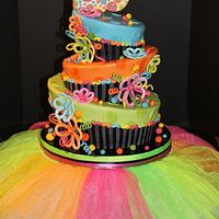 Sweet 16 Neon Cake