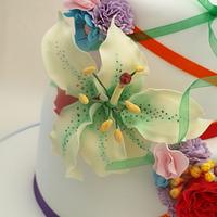 Rainbow Splash Wedding Cake