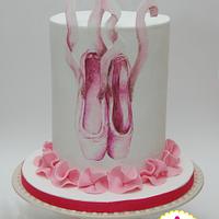 Handpainted ballet cake Handpainted ballet cake